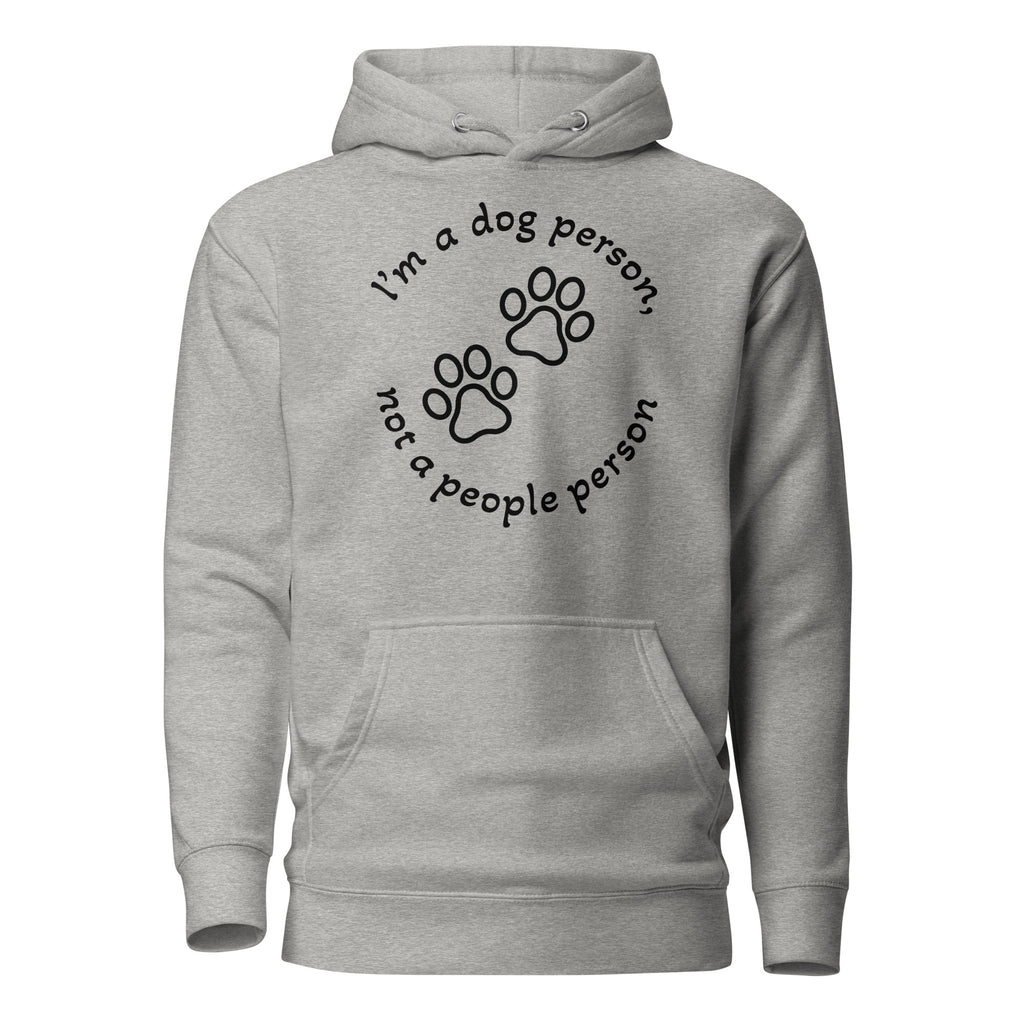 "Dog Person" grey hoodie with black print