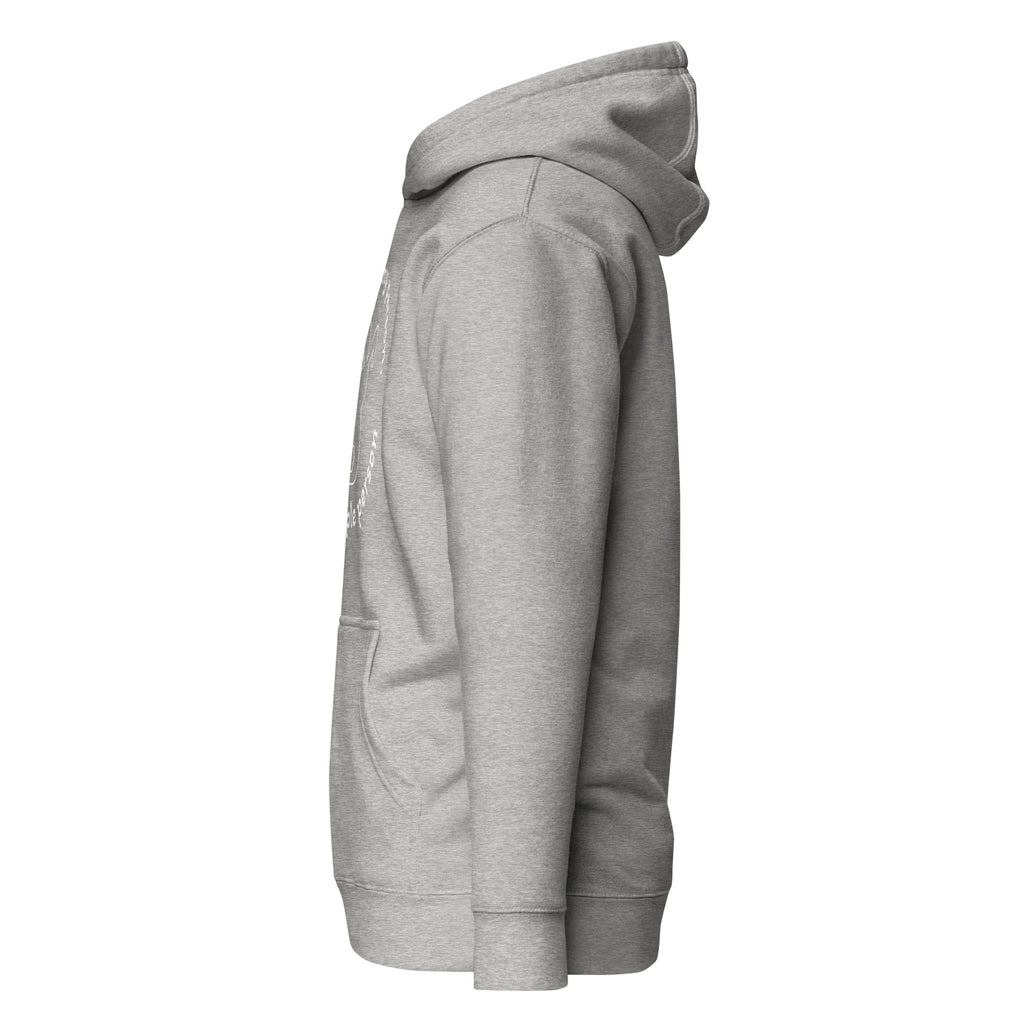 "Cat Person" harmaa unisex-huppari valkoisella painatuksella