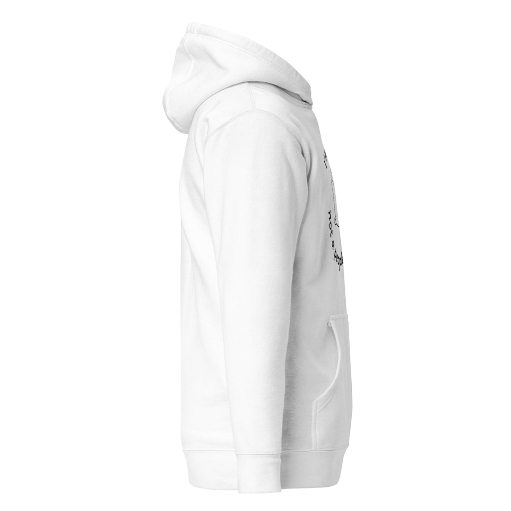 "Cat person" valkoinen unisex-huppari mustalla painatuksella