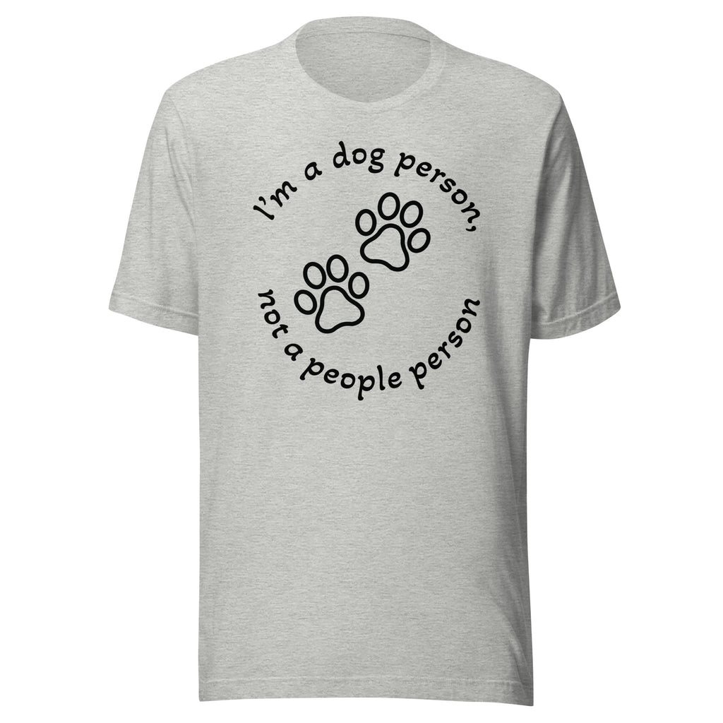 "Dog Person" grey unisex t-shirt with black print