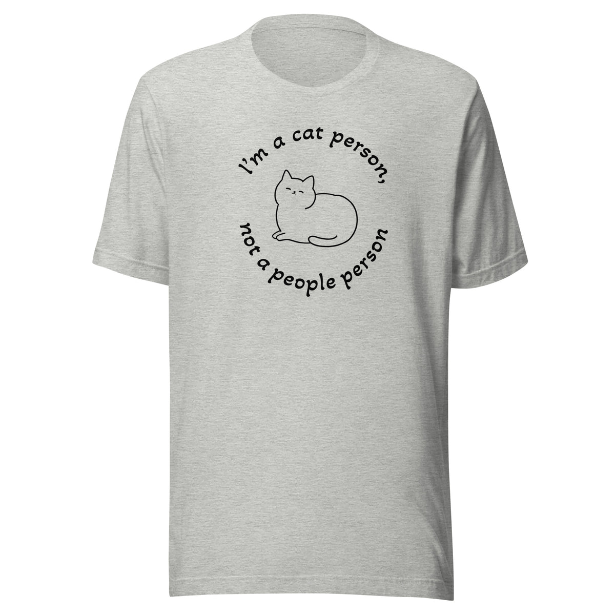 "Cat Person" grey T-shirt with black print