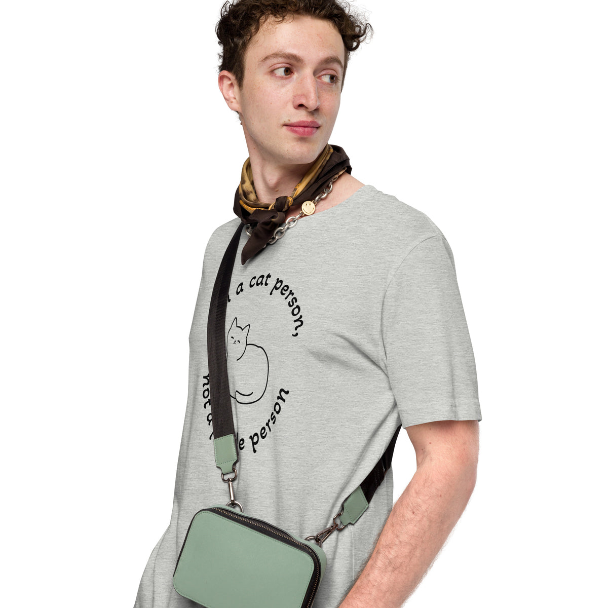 "Cat Person" grey T-shirt with black print