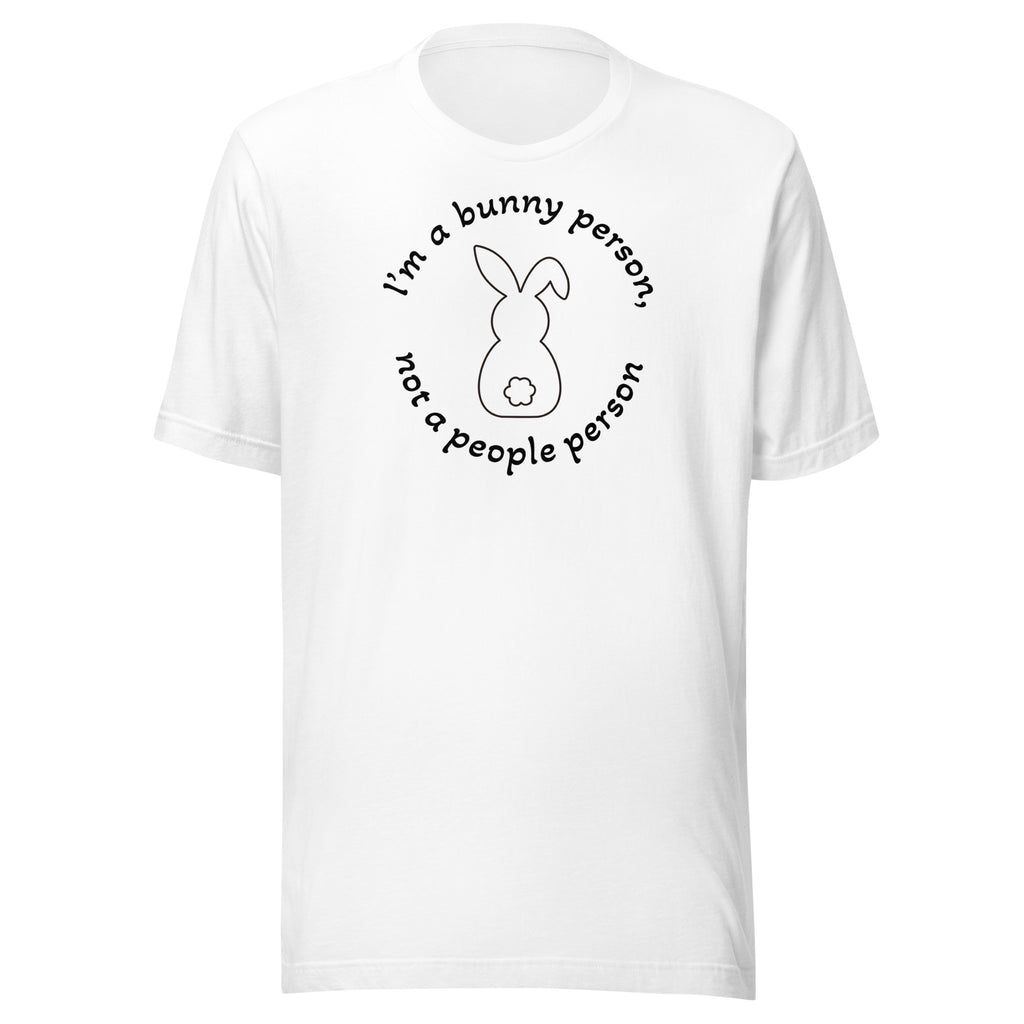 "Bunny Person" white T-shirt with black print